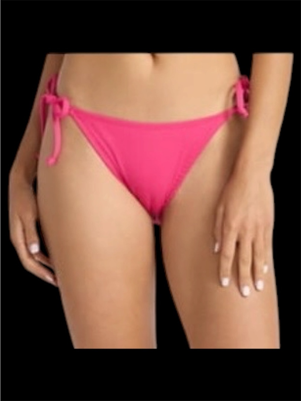 Time and Tru Women's Rib Side Tie Bikini Swim Bottom Size 1X (16W-18W) Fuchsia